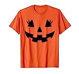 Jack O Lantern Face Pumpkin Eyelashes Hallowen Costume Funny T-Shirt | Amazon (US)