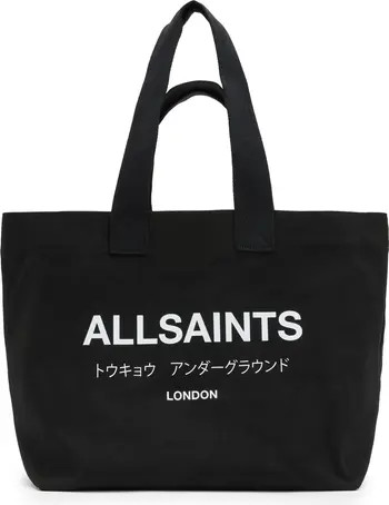 AllSaints Ali Logo Cotton Canvas East/West Tote | Nordstrom | Nordstrom