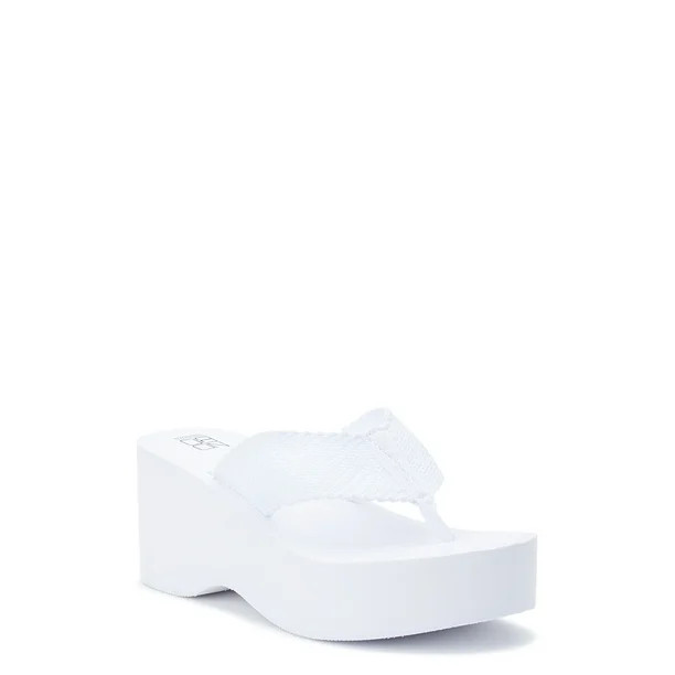 No Boundaries Women's Wedge Thong Sandals | Walmart (US)