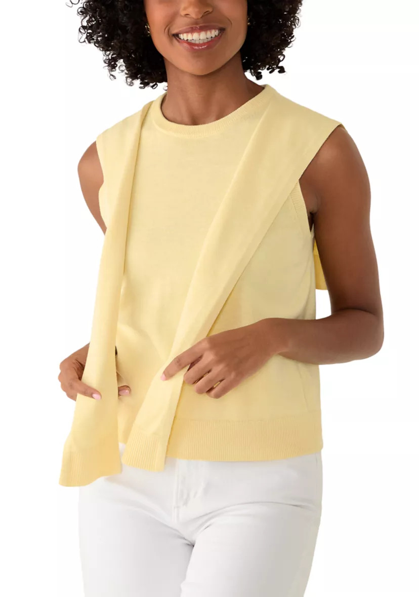 Women's Sleeveless Cardigan Twofer Top | Belk