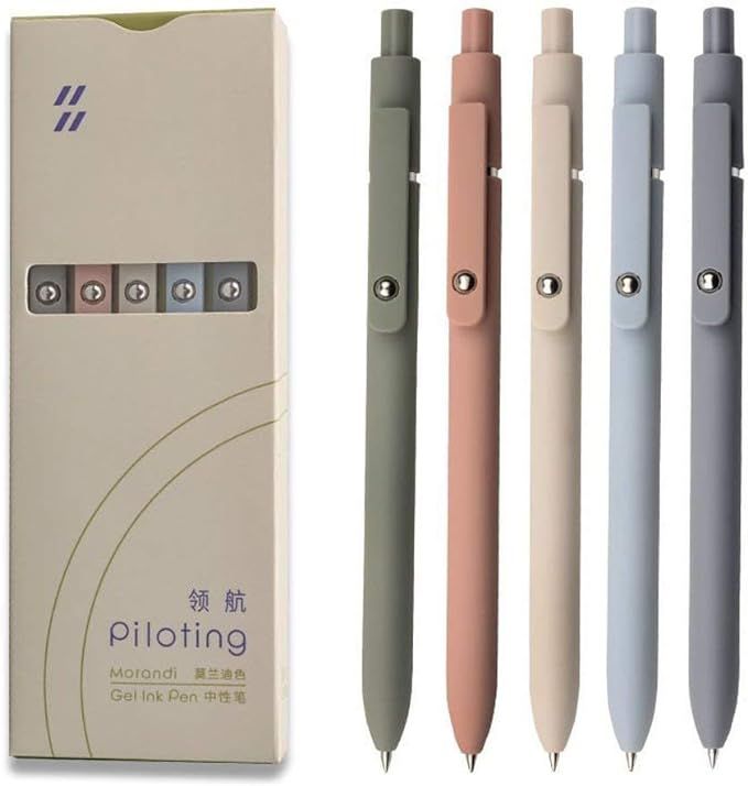 5pcs Gel Pens Quick Dry Ink Pens Fine Point Premium Retractable Rolling Ball Gel Pens Black Ink S... | Amazon (US)
