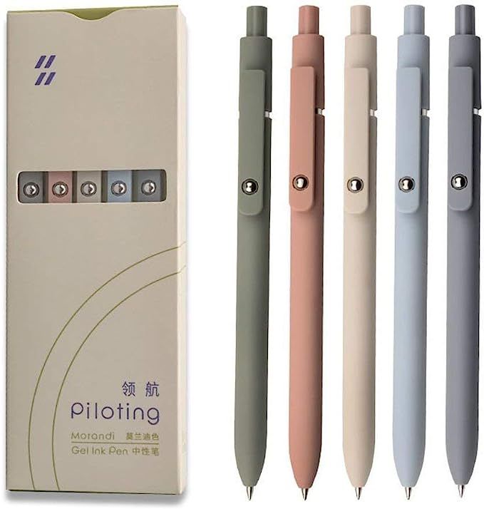 5pcs Gel Pens Quick Dry Ink Pens Fine Point Premium Retractable Rolling Ball Gel Pens Black Ink S... | Amazon (US)