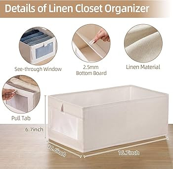 Linen Closet Organizers And Storage, 4 Pack Closet Storage Bins Linen Closet Baskets for Closet O... | Amazon (US)
