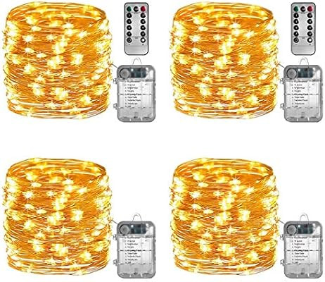 Sterno Home GL40736 50-Count Battery-Powered LED Fairy String 65.6-Feet, Remote Included, 4 Pack,... | Amazon (US)