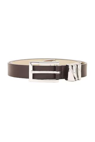 Modern Belt in Chocolate & Silver | Revolve Clothing (Global)