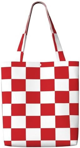 Black and White Race Checkered Flag Canvas Totes Bag Shoulder Bags Shopping Crossbody Work Bag 13... | Amazon (US)
