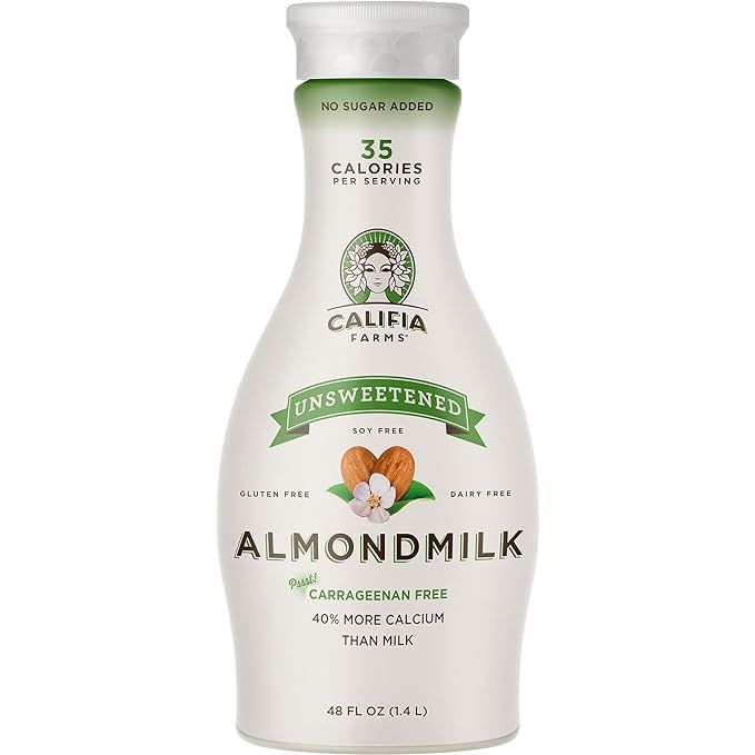 Califia Farms - Almond Milk, Unsweetened, 48 Oz | Dairy Free | Soy Free | Whole30 | Keto | Vegan ... | Amazon (US)
