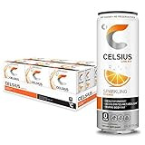 CELSIUS Sparkling Orange Fitness Drink, Zero Sugar, Slim Can 4-Packs, 12 Fl Oz (Pack of 24) | Amazon (US)