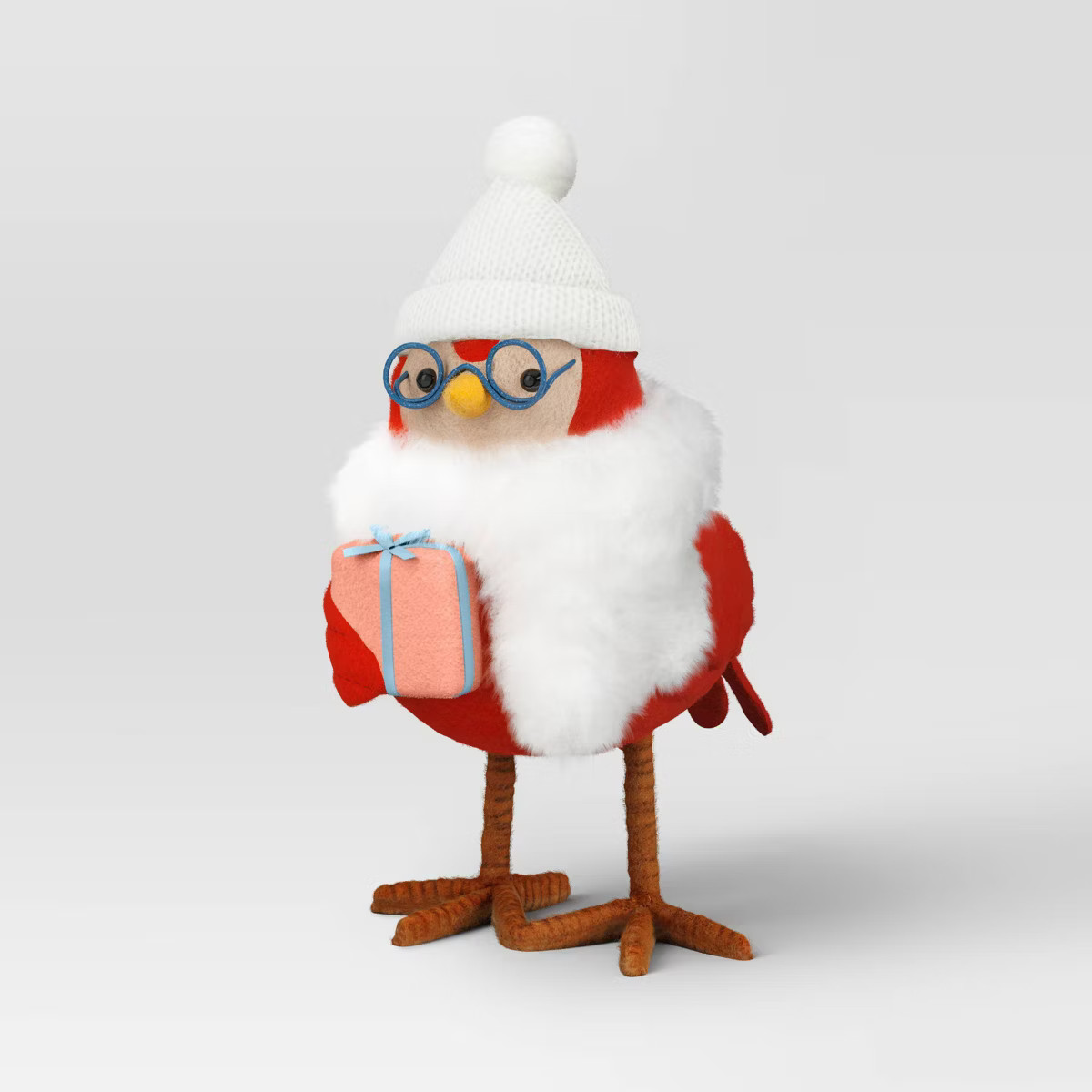 6.75" Featherly Friends Fabric Bird Christmas Figurine with Gift - Wondershop™ Red | Target