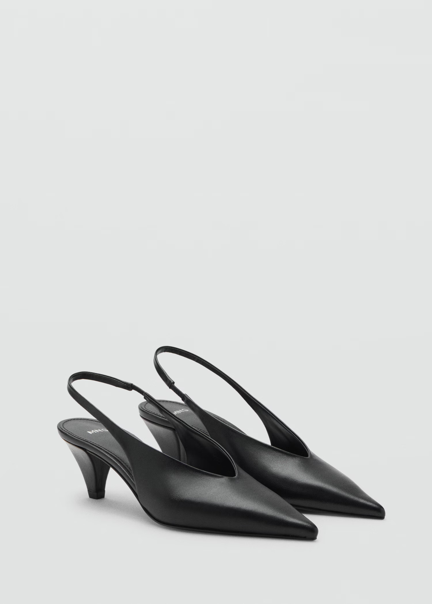 Pointed-toe leather heeled shoes | MANGO (UK)