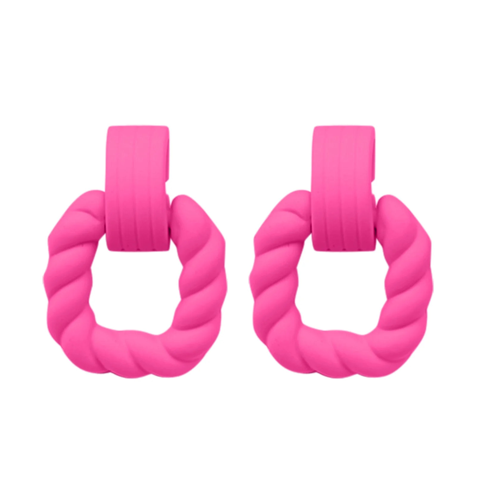 fimkaul Women's Stud Earrings Girls Rectangle Acrylic Square Geometric Statement Gifts Hot Pink | Walmart (US)