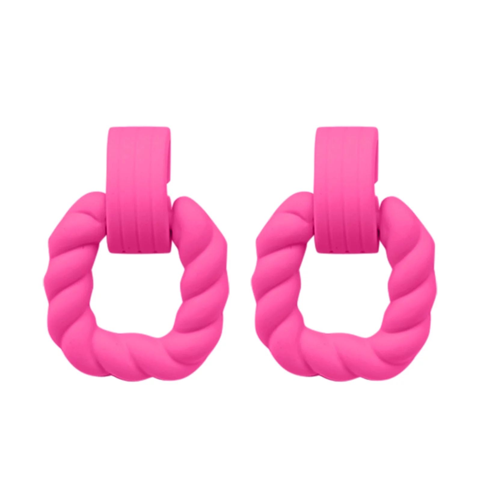 fimkaul Women's Stud Earrings Girls Rectangle Acrylic Square Geometric Statement Gifts Hot Pink | Walmart (US)