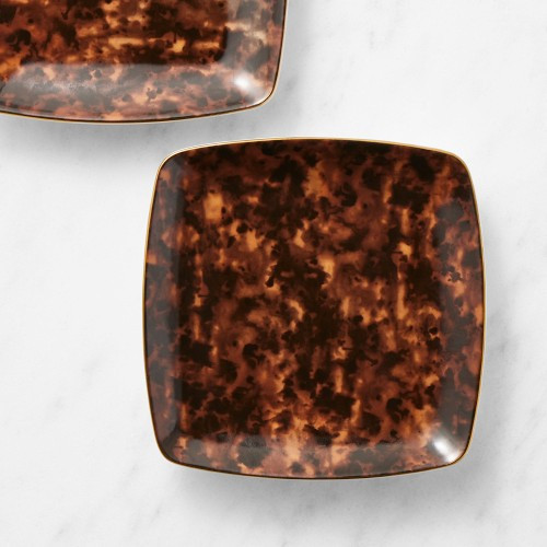 Marlo Thomas x Williams Sonoma Tortoise Shell Mixed Appetizer Plates, Set of 4 | Williams-Sonoma