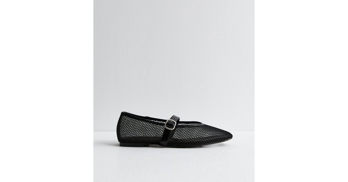 Public Desire Black Mesh Ballet Pumps 
						
						Add to Saved Items
						Remove from Saved It... | New Look (UK)