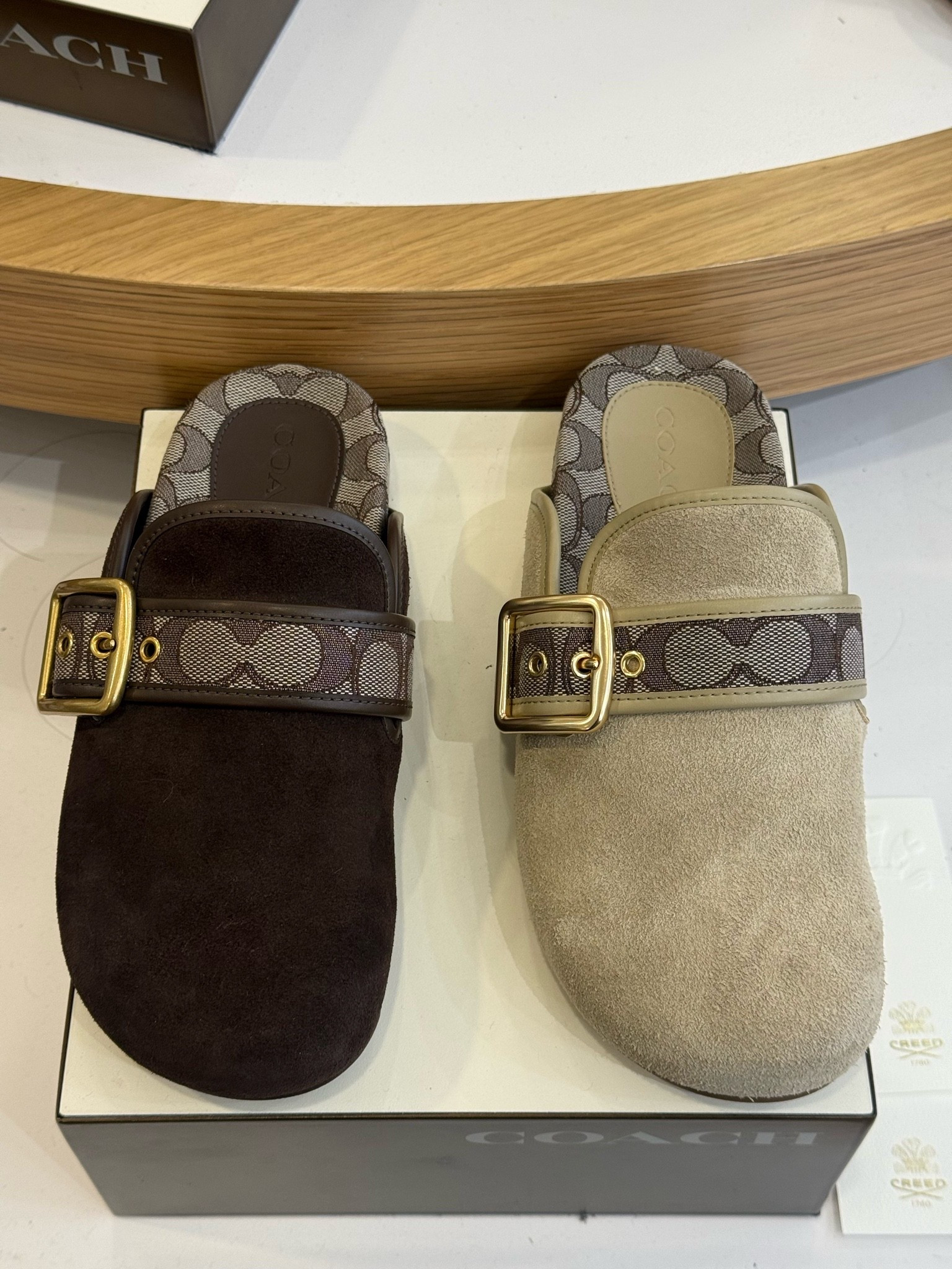 Coach understood the assignment for fall! 🤎 These suede clogs at Dillard’s feature the signature Coach print, oversized buckle detail and come in two neutral colors. Such a cute grab-and-go shoe with denim, leggings or cozy sets. 🍂

#LTKSeasonal #LTKPetite #LTKgrwm