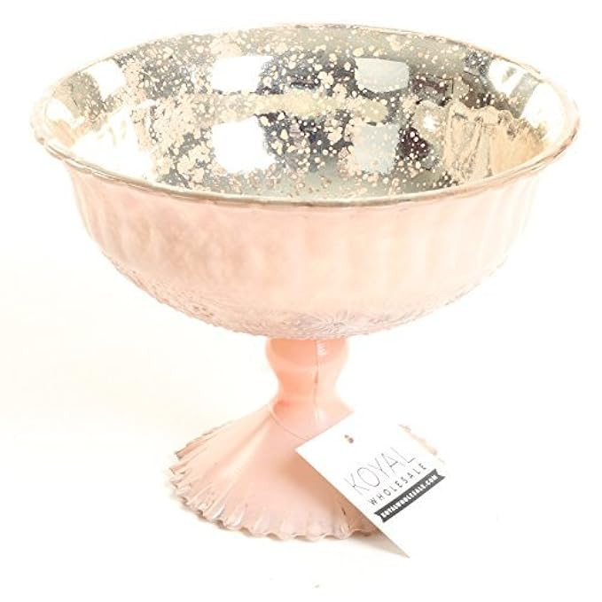 Koyal Wholesale Compote Bowl Centerpiece Mercury Glass Antique Pedestal Vase, Floral Centerpiece, We | Amazon (US)
