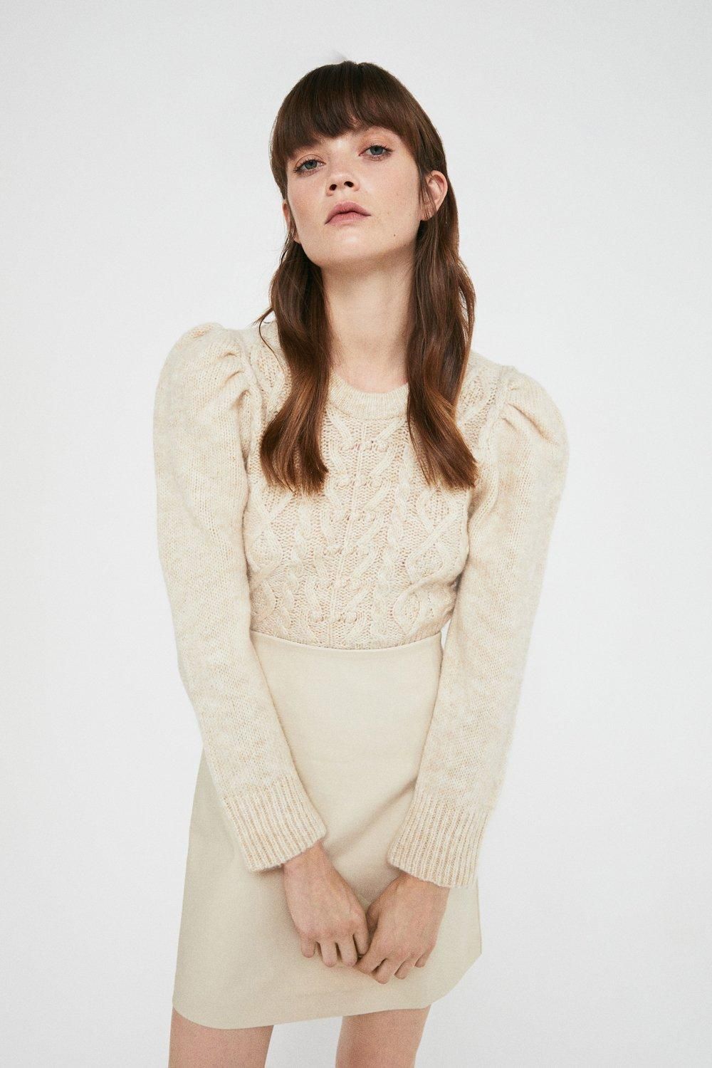 Tailored Cotton Sateen Skirt | Warehouse UK & IE