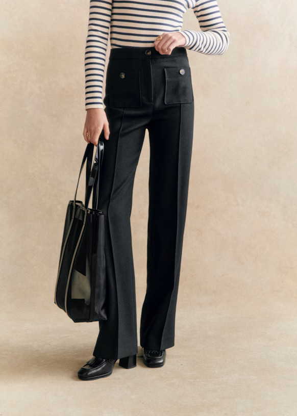 Dan Trousers - Black - Recycled polyester - Sézane | Sezane Paris - US