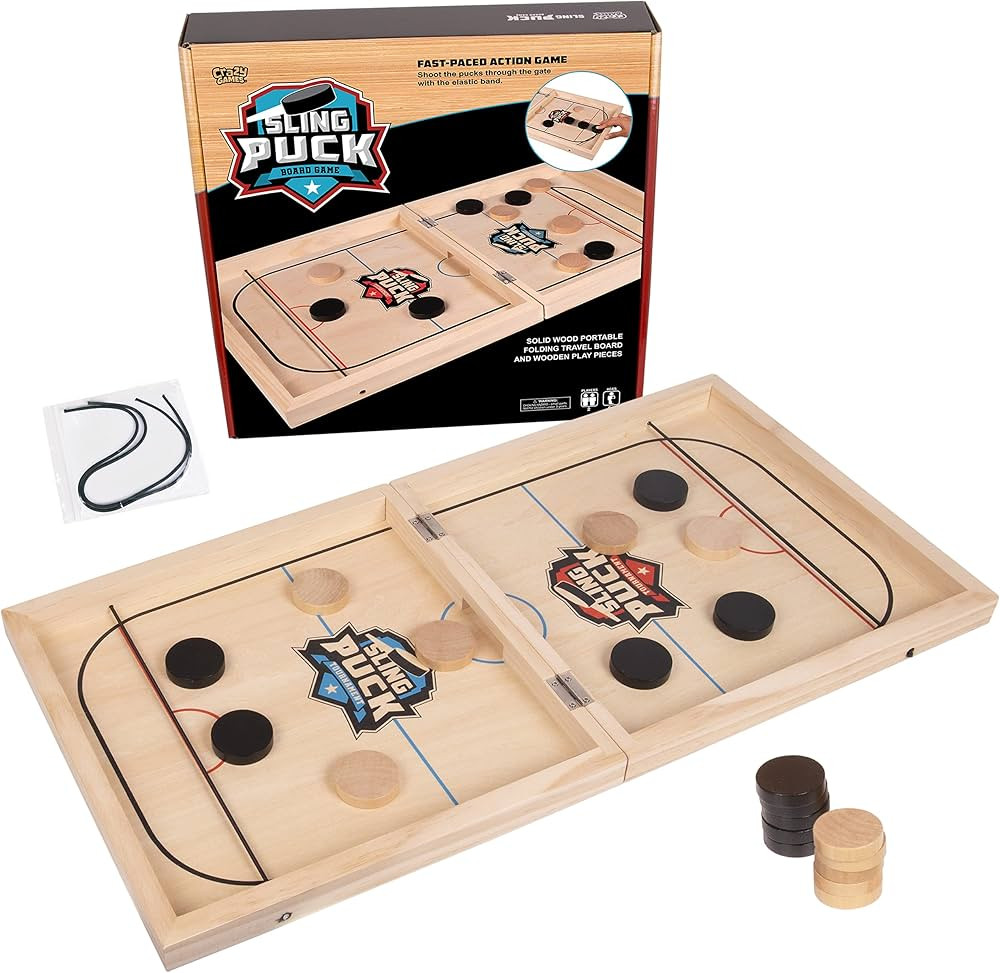 Fast Sling Puck Table Board Game I Wooden Family Indoor Two Player, Table Games for Family - Top ... | Amazon (US)