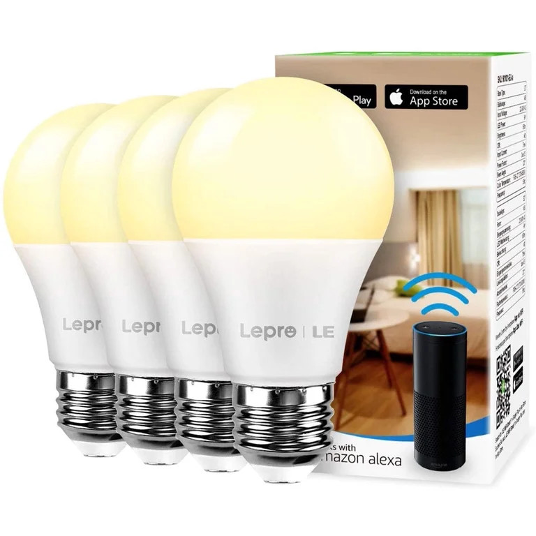 Lepro Smart LED Light Bulbs, Warm White 2700K, 60 Watt Equivalent, Dimmable with App, Alexa and G... | Walmart (US)