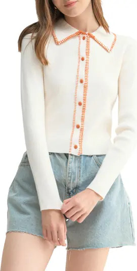 Rib Contrast Stitch Cardigan | Nordstrom