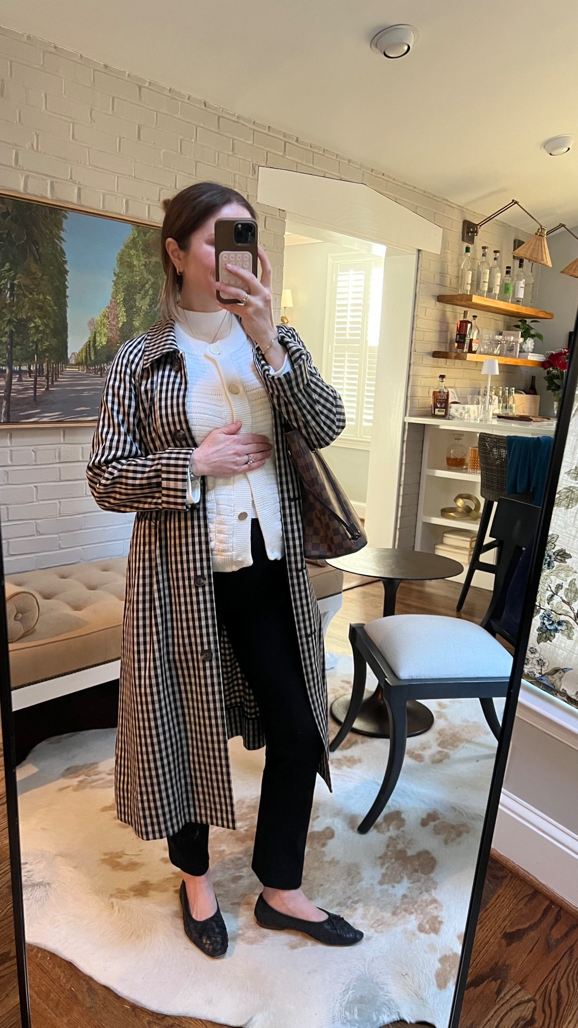 Bump friendly spring outfit 

Spanx slim straight pants
Open weave cardigan (linked similar)
Loeffler Randall woven leather flats
Gingham trench coat (linked similar)

#LTKStyleTip #LTKSeasonal #LTKBump