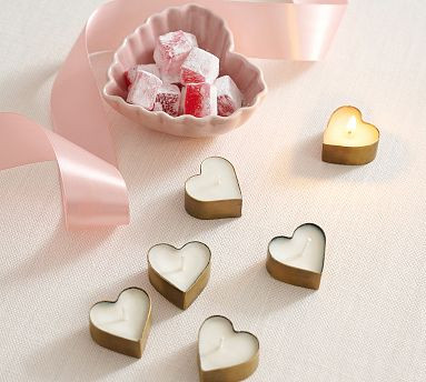 Heart Tealights Set - Rose & Peony | Pottery Barn (US)