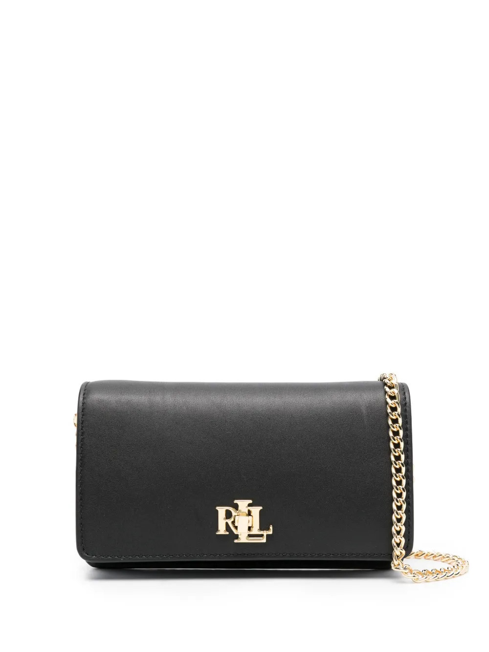 Lauren Ralph Lauren logo-lettering leather crossbody bag - Black | Farfetch Global