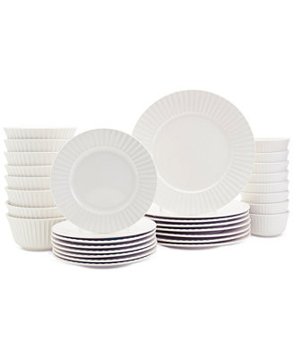 Round Embossed 32 Pc. Dinnerware Set, Service for 8 | Macy's