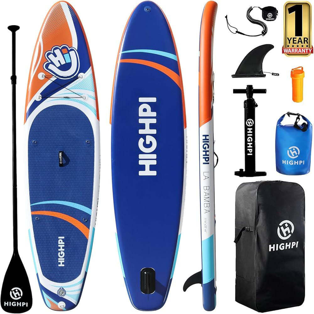 Highpi Inflatable Stand Up Paddle Board 11'x33''x6''W Premium SUP Accessories, Backpack, Wide Sta... | Amazon (US)