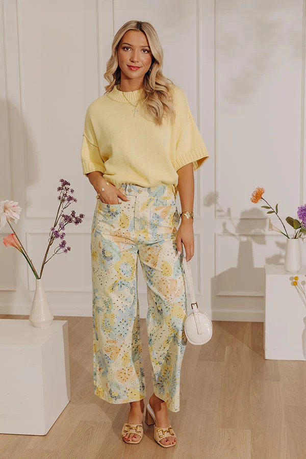 The Florence High Waist Floral Eyelet Pants | Impressions Online Boutique