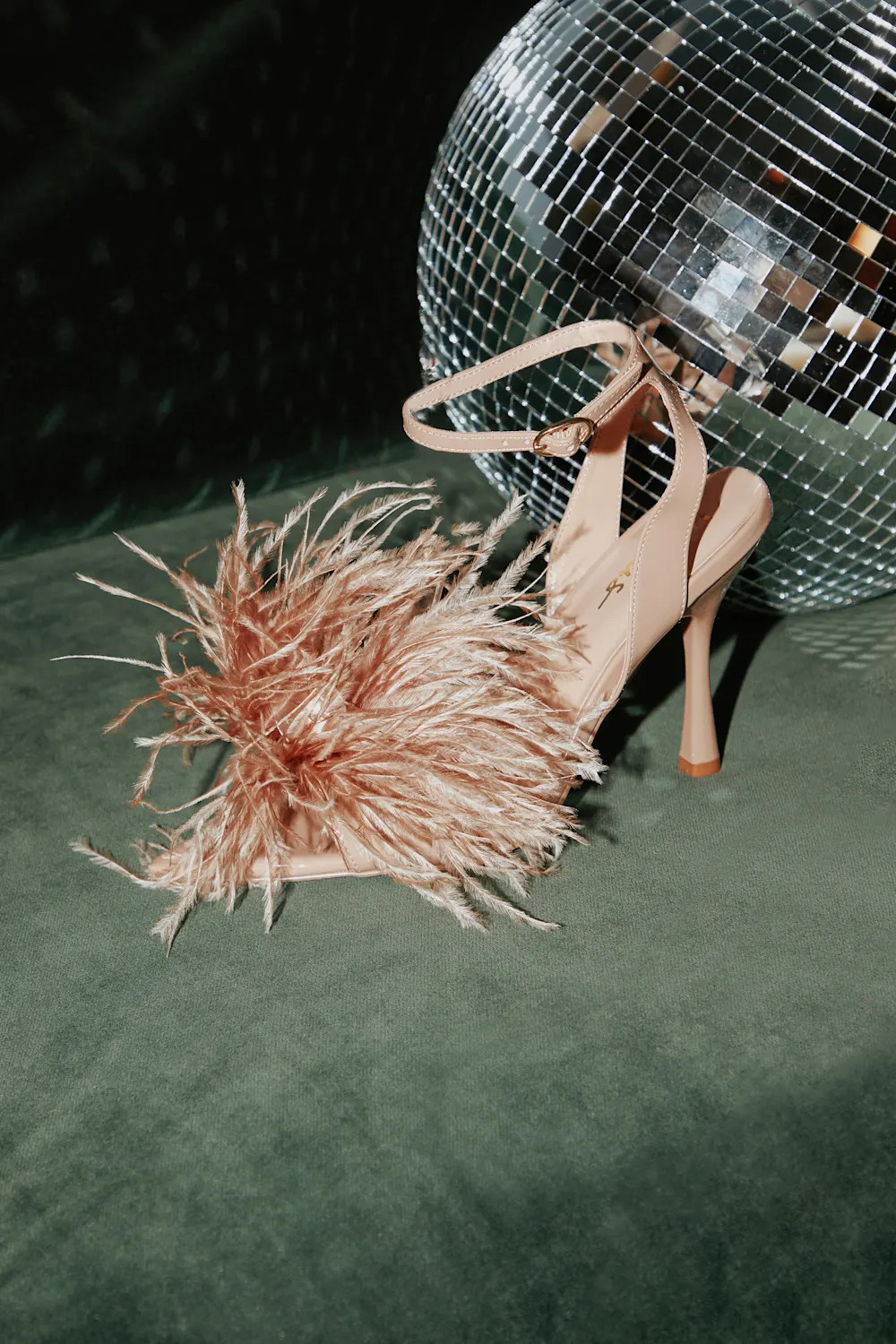 Harlee Light Nude Patent Feather High Heel Sandals | Lulus (US)