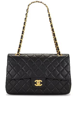 FWRD Renew Chanel Matelasse 25 Flap Chain Shoulder Bag In Black in Black | FWRD | FWRD 