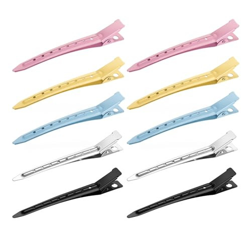 40 Pcs Duck Bill Clips, 3.5 Inch Hair Clips for Women, Rustproof Metal Alligator Curl Clip with Holes for Hair Styling, Coloring, Salon Use for Thick Hair & Thin Hair, Mixed Color | Amazon (US)