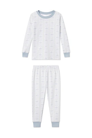 Kids Long-Long Set in Dusty Blue Antoinette | Lake Pajamas