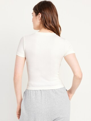 Exhale Seamless Fitted Rib T-Shirt | Old Navy (CA)