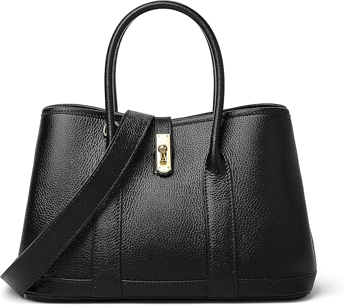 DORIS&JACKY Genuine Leather Top Handle Satchel Purse for Women Medium Designer Tote Bag with Twis... | Amazon (US)
