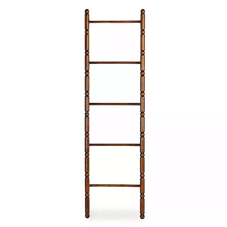 New! Brown Pine Wood Leaning Ladder | Kirklands
