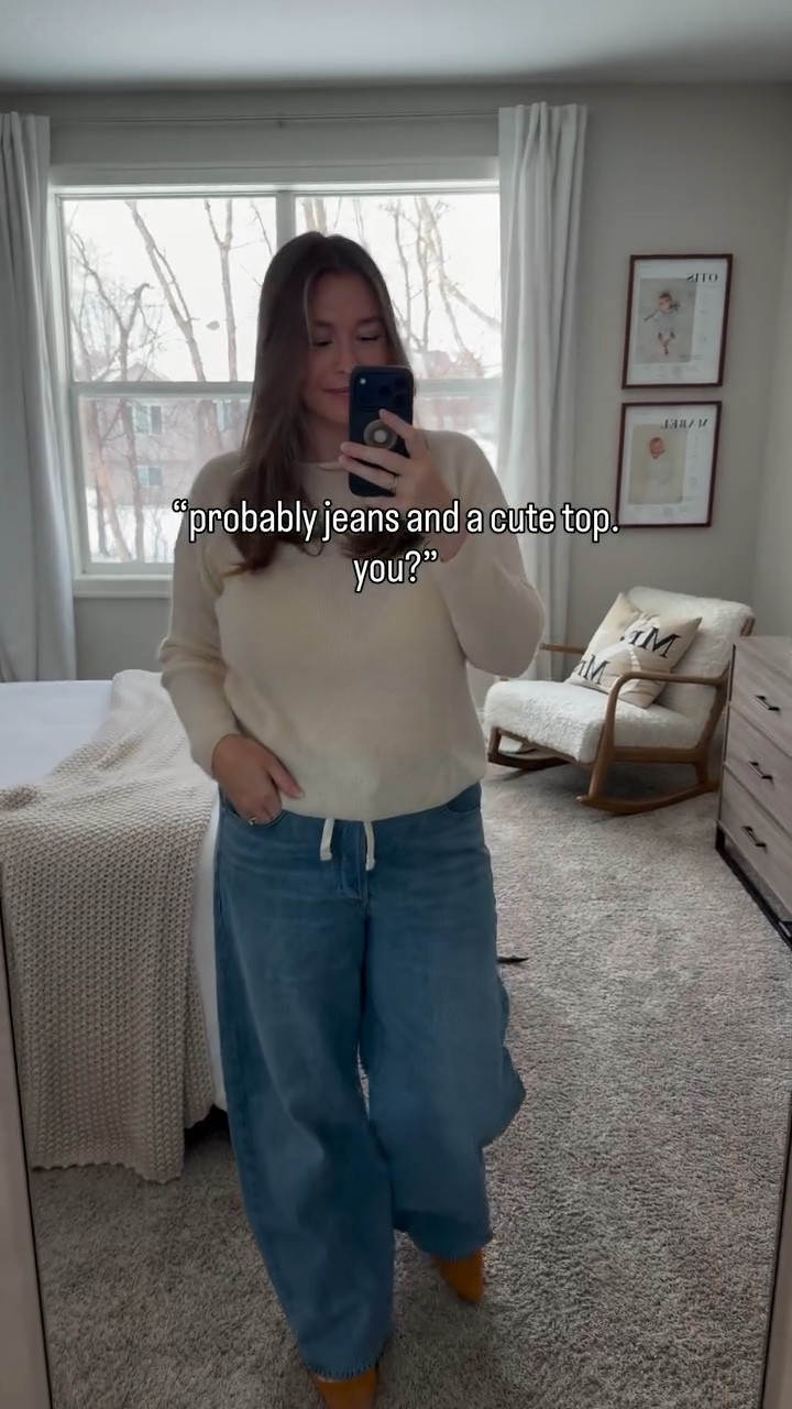 said every millennial girl everywhere 🫶 

just a cute top + jeans that made me feel put together for once 

Top @sezane 
Jeans @citizensofhumanity 
Shoes @madewell 
Bag @beis 
Jewelry @mirandafrye

#everydaystyle #midsizemom #ootd #workingmomstyle #outfitinspo