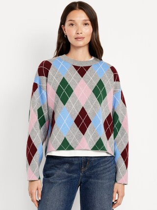 SoSoft Cropped Argyle Sweater | Old Navy (CA)