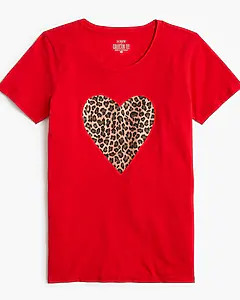 Leopard heart graphic tee | J.Crew Factory
