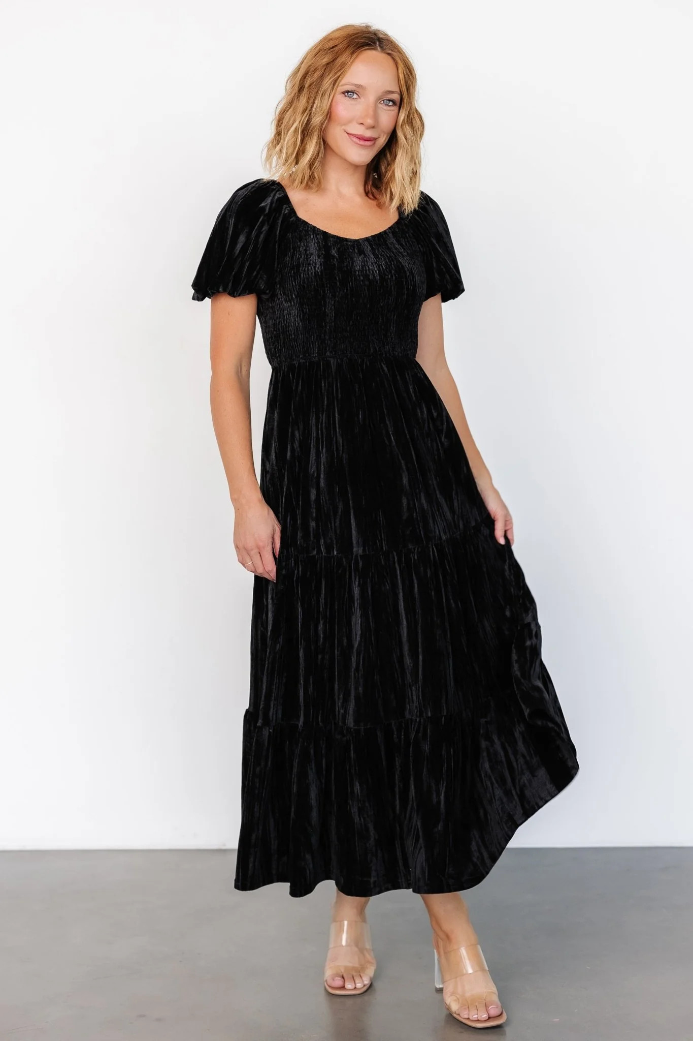 Colleen Velvet Maxi Dress | Black | Baltic Born