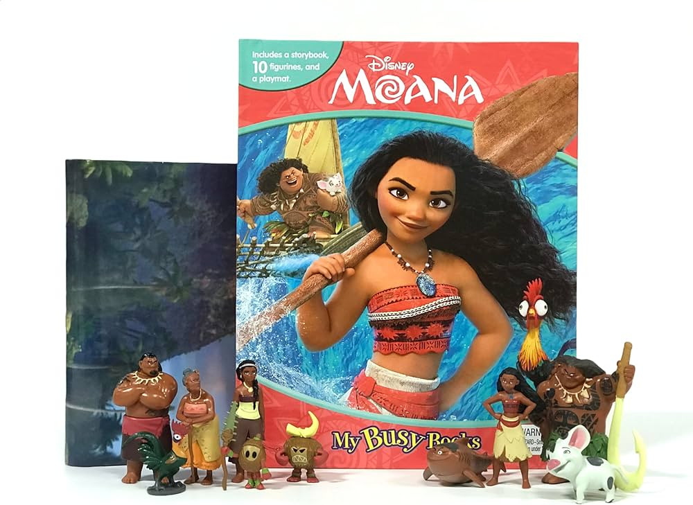 Disney Moana My Busy Books - Storybook, 10 figurines, playmat | Amazon (US)
