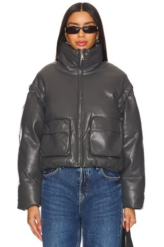 Bubish Brooklyn Leather Jacket in Dark Grey from Revolve.com | Revolve Clothing (Global)