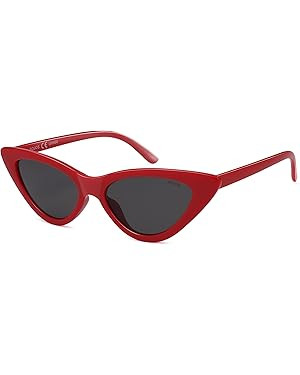 SOJOS Retro Vintage Narrow Cat Eye Sunglasses for Women Clout Goggles Plastic Frame SJ2044 | Amazon (US)