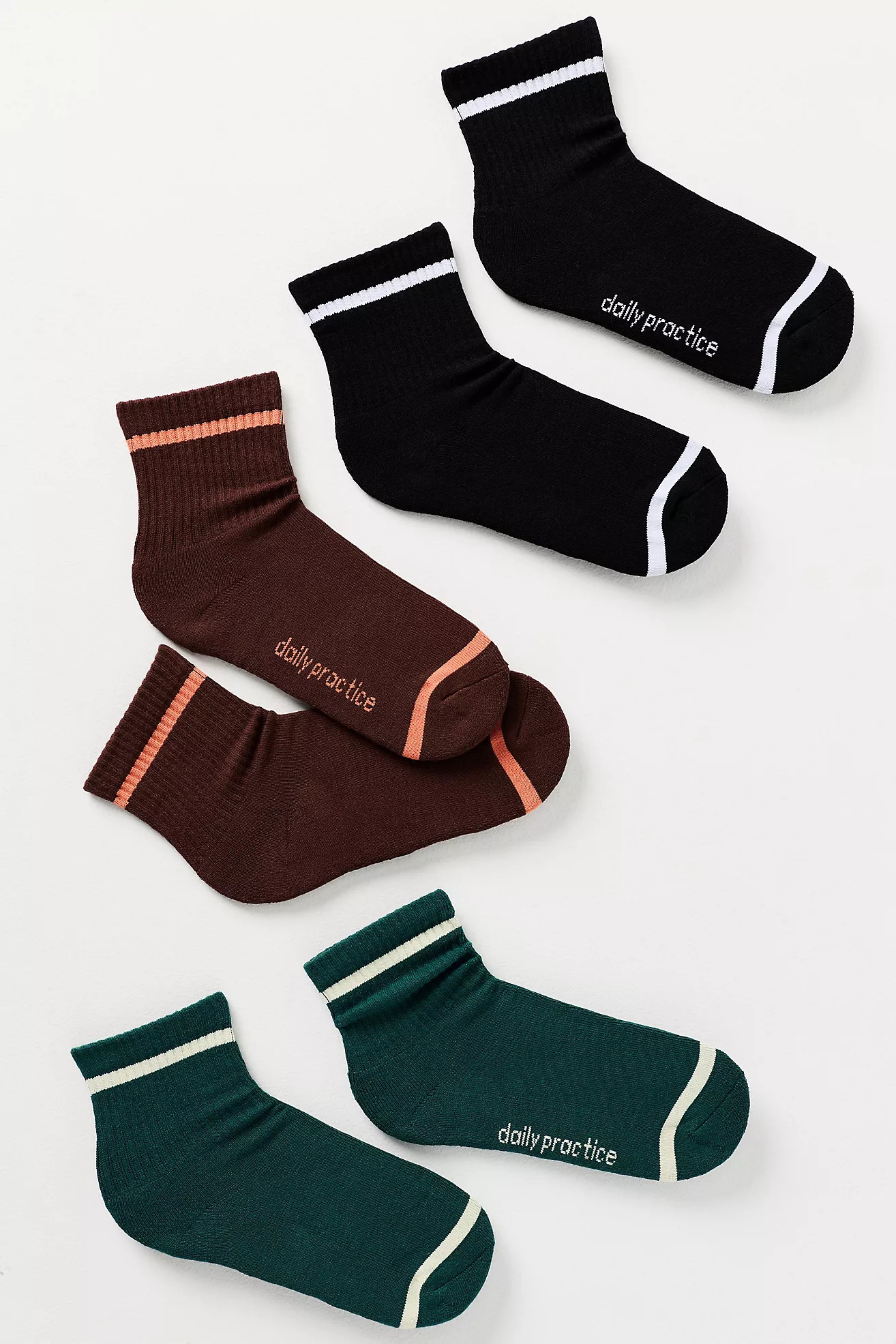 Daily Practice Stripe Crew Socks, Set of 3 | Anthropologie (US)