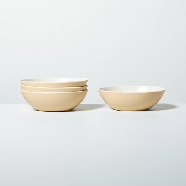 4pk Tonal Bamboo-Melamine Bowl Set Natural/Cream - Hearth & Hand™ with Magnolia | Target