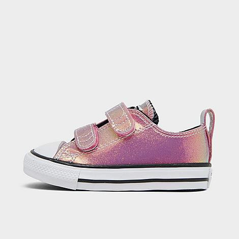 Girls' Toddler Converse Iridescent Glitter Chuck Taylor 2V Hook-and-Loop Casual Shoes | JD Sports (US)