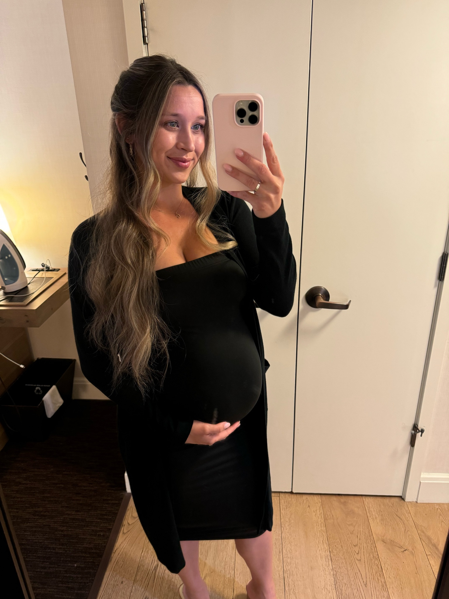 Strapless Amazon dress paired with a plain black cardigan & heels! Super easy and comfy!! 

#LTKBump #LTKSaleAlert #LTKFindsUnder50