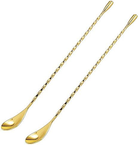 DIFENLUN 12 Inches Mixing Spoon Stainless Steel, 2 Pack Spiral Pattern Bar Spoon for Cocktail Sha... | Amazon (US)